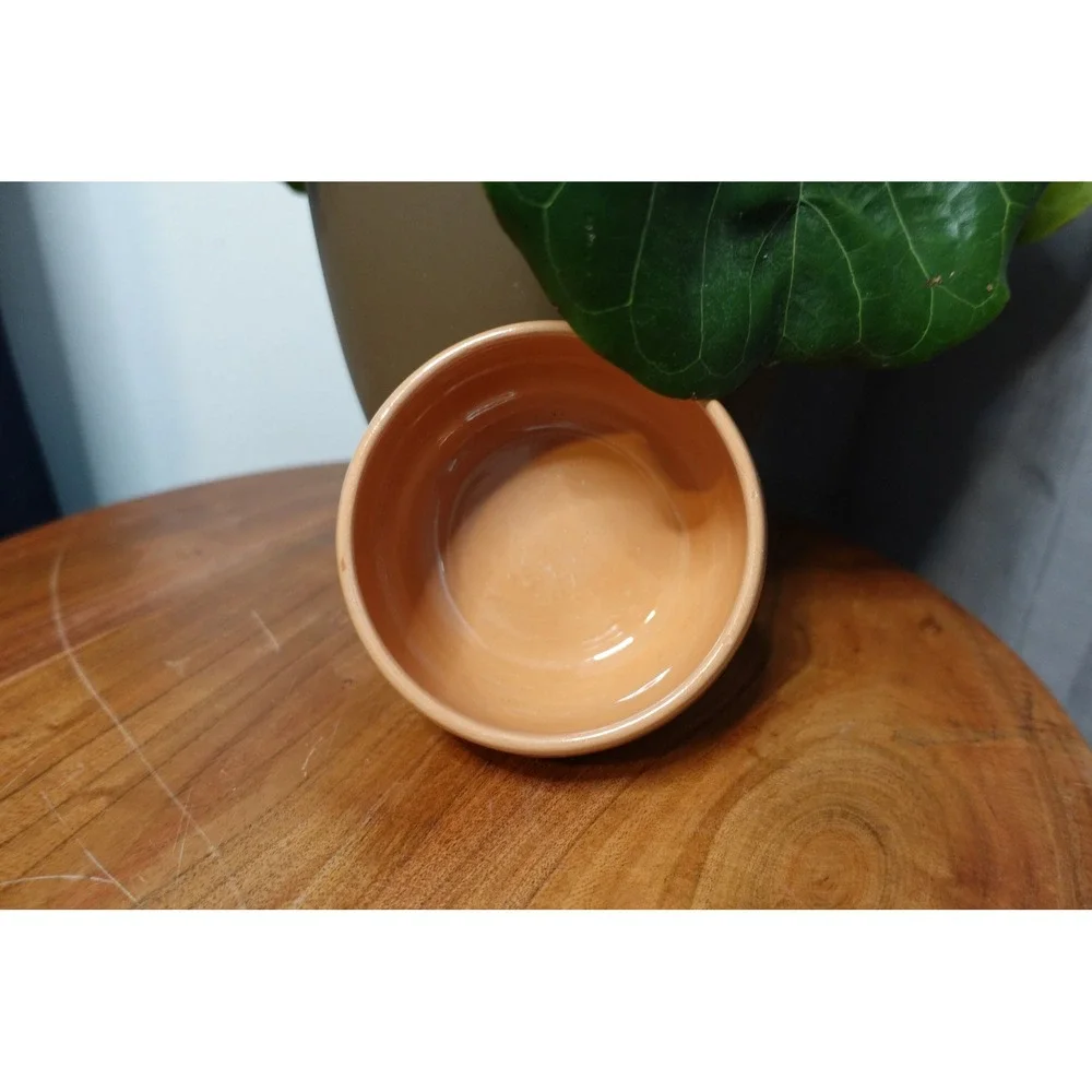 Small Ceramic Bowl Burnt Orange with Horse Motif‎ Decorative Bowl